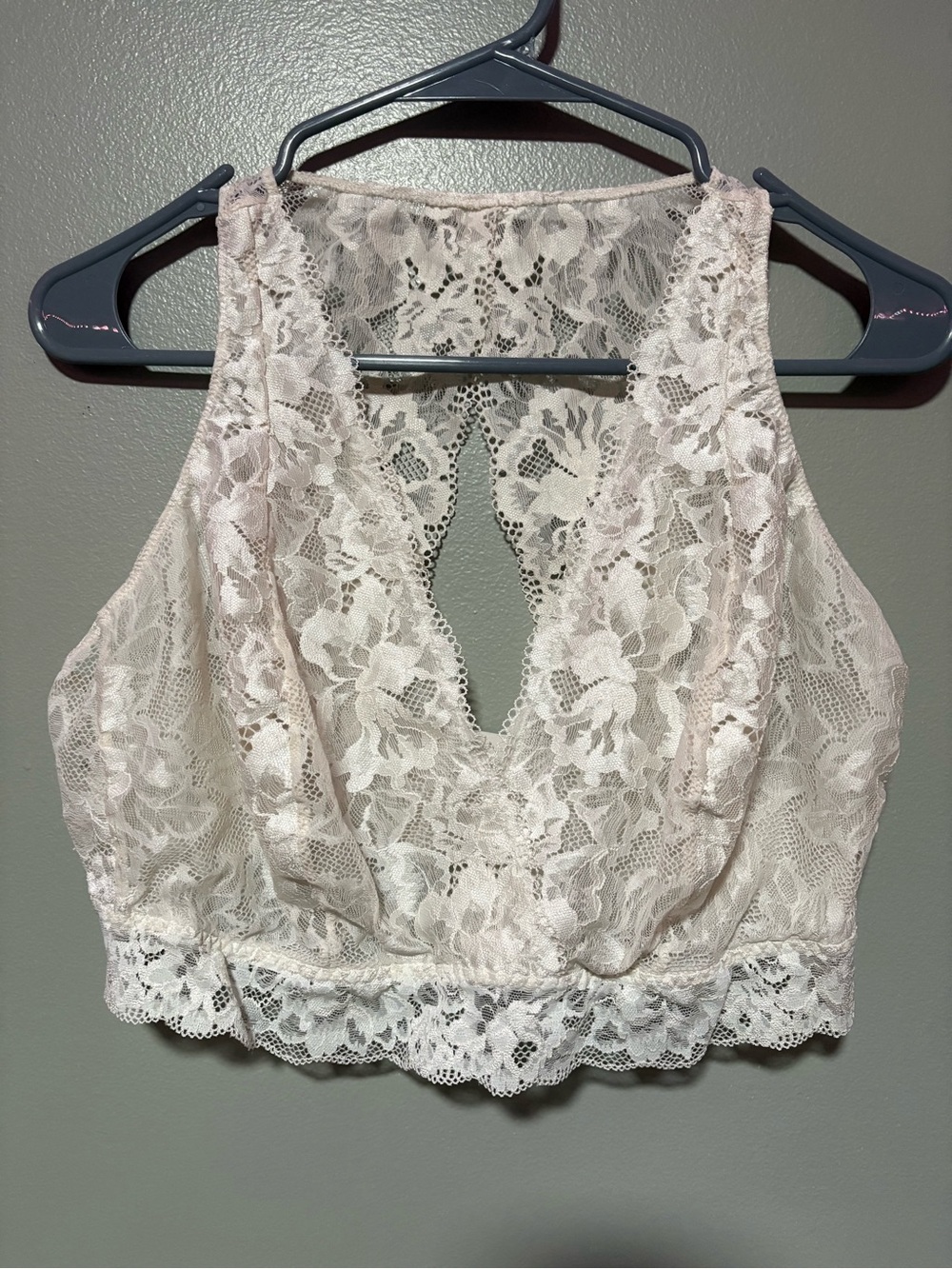 Soma Embraceable Lace Back Bralette XXL Blush Pink Wireless Racerback Bra